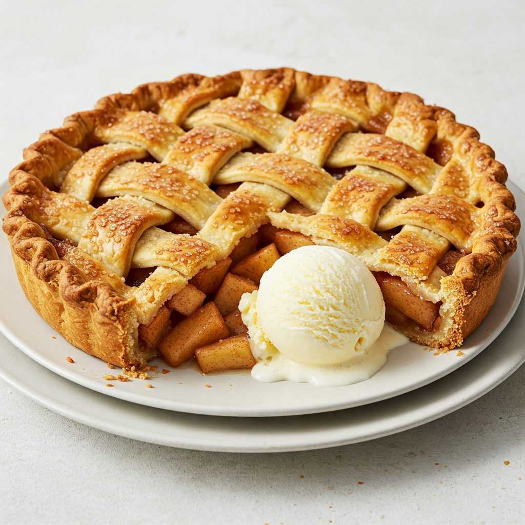 Tarte aux Pommes Classique - avec crème glacée
