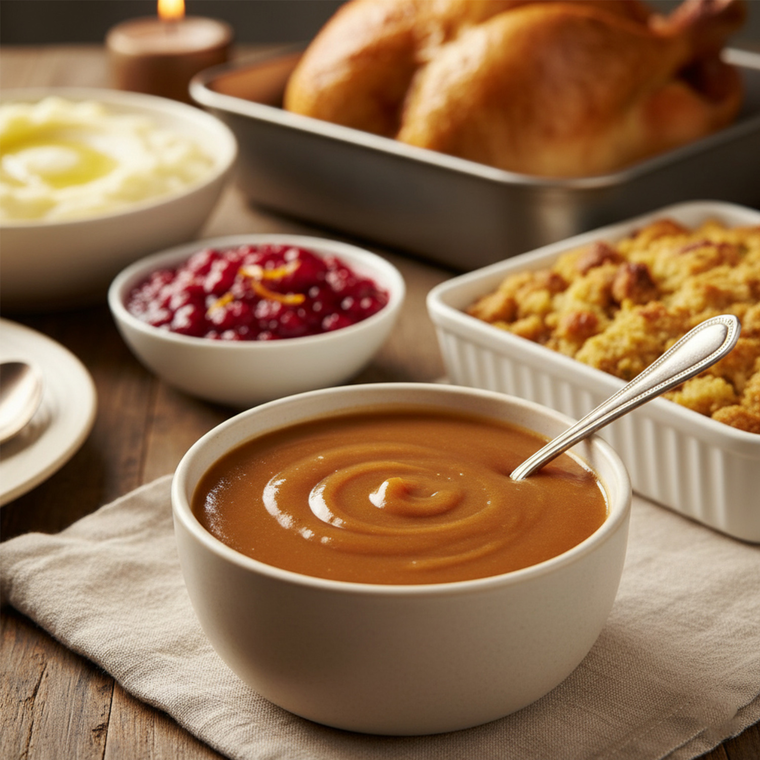 La Sauce au jus de cuisson traditionnelle de Thanksgiving - Une